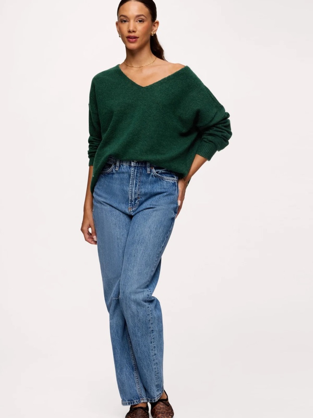 NWOT Nuuds Cozy Knit V-Neck Sweater Size Small